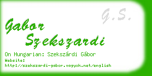 gabor szekszardi business card